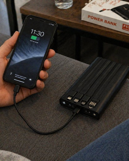 Batería Portátil 10000mAh Todo en Uno (Cables + Carga Rápida)